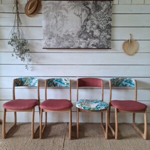 chaises traineau style Baumann rénovés tapisserie toulouse